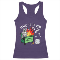 Last Day of School Racerback Tank Top Funny Raccoon Dumpster Fire Made It To May Teacher