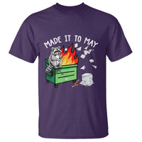 Last Day of School T Shirt Funny Raccoon Dumpster Fire Made It To May Teacher