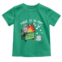 Last Day of School Toddler T Shirt Funny Raccoon Dumpster Fire Made It To May Teacher