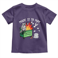 Last Day of School Toddler T Shirt Funny Raccoon Dumpster Fire Made It To May Teacher