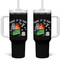 Last Day of School Tumbler With Handle Funny Raccoon Dumpster Fire Made It To May Teacher