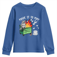 Last Day of School Youth Sweatshirt Funny Raccoon Dumpster Fire Made It To May Teacher