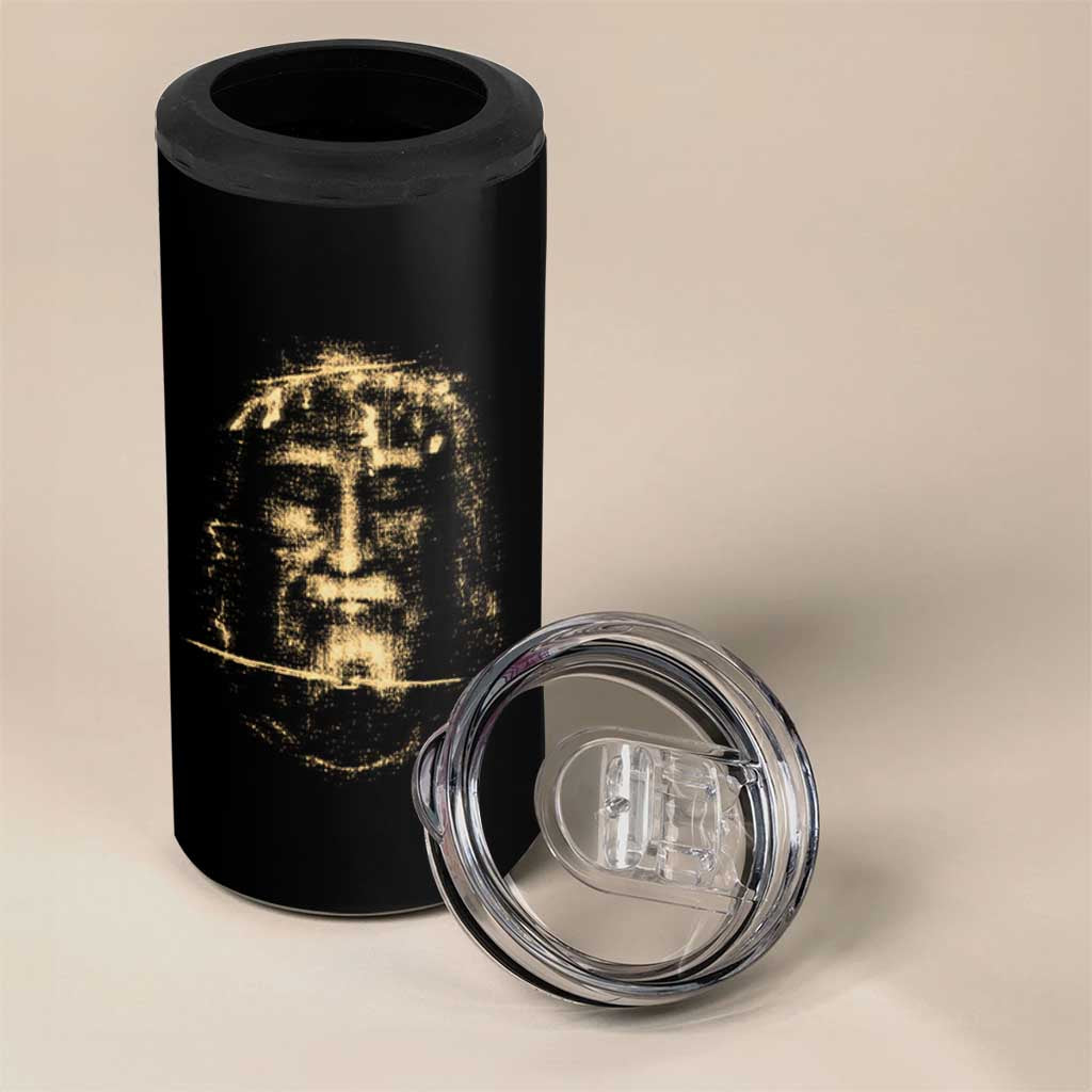Shroud Of Turin Jesus 4 in 1 Can Cooler Tumbler Jesus Christ Face Religious Catholic Christian Faith