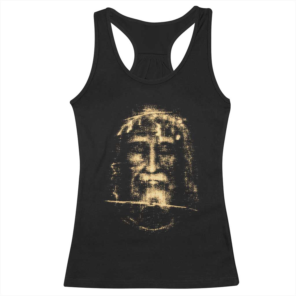 Shroud Of Turin Jesus Racerback Tank Top Jesus Christ Face Religious Catholic Christian Faith