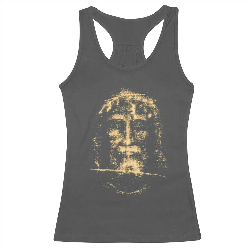 Shroud Of Turin Jesus Racerback Tank Top Jesus Christ Face Religious Catholic Christian Faith