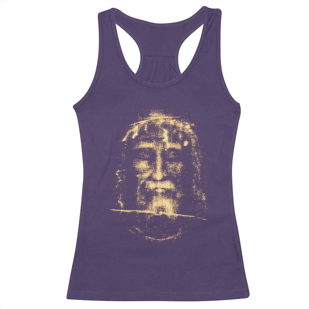 Shroud Of Turin Jesus Racerback Tank Top Jesus Christ Face Religious Catholic Christian Faith