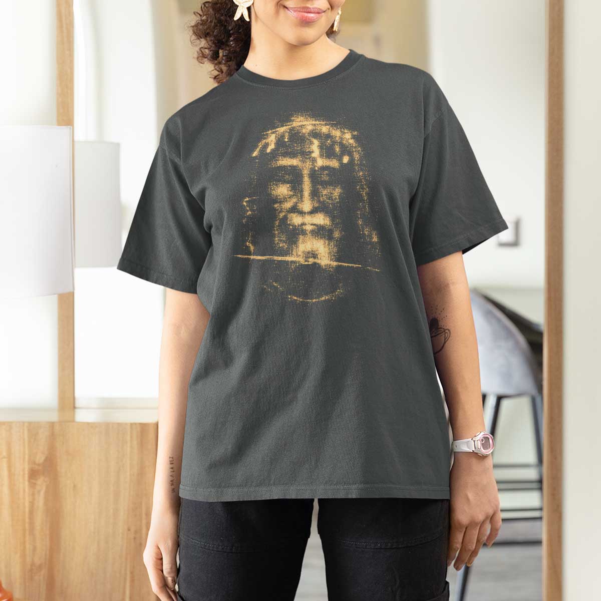 Shroud Of Turin Jesus T Shirt For Women Jesus Christ Face Religious Catholic Christian Faith