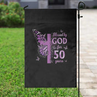 50th Birthday Gifts For Her Garden Flag Blessed By God For 50 Years Christian Butterfly Cross