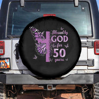 50th Birthday Gifts For Her Spare Tire Cover Blessed By God For 50 Years Christian Butterfly Cross