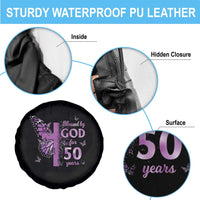 50th Birthday Gifts For Her Spare Tire Cover Blessed By God For 50 Years Christian Butterfly Cross