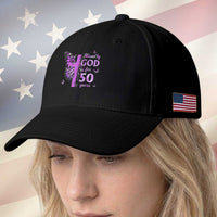 50th Birthday Gifts For Her Baseball Cap Blessed By God For 50 Years Christian Butterfly Cross
