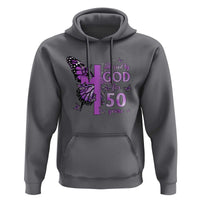 50th Birthday Gifts For Her Hoodie Blessed By God For 50 Years Christian Butterfly Cross