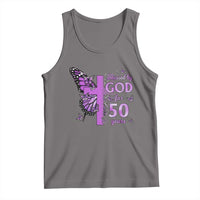 50th Birthday Gifts For Her Tank Top Blessed By God For 50 Years Christian Butterfly Cross
