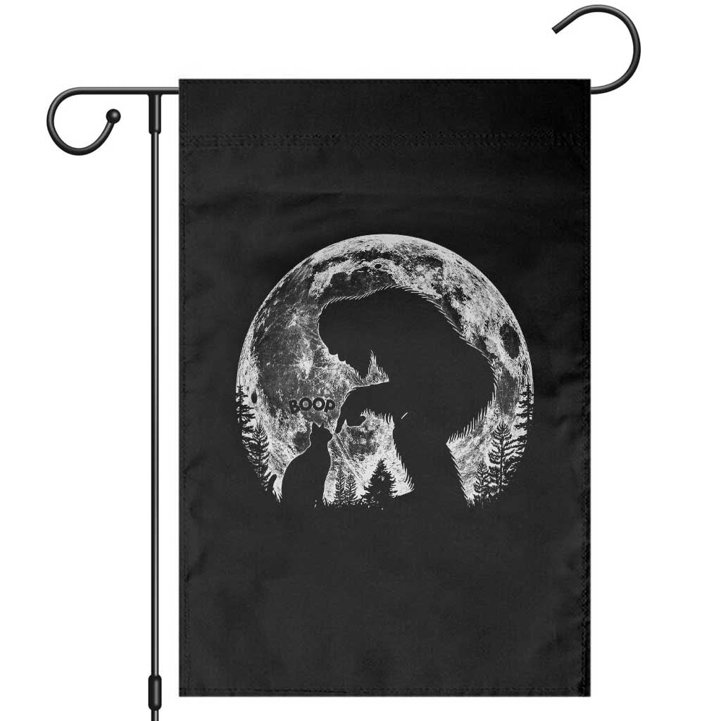 Fun Hand Boop Nose Bigfoot Cat Garden Flag Sasquatch Full Moon