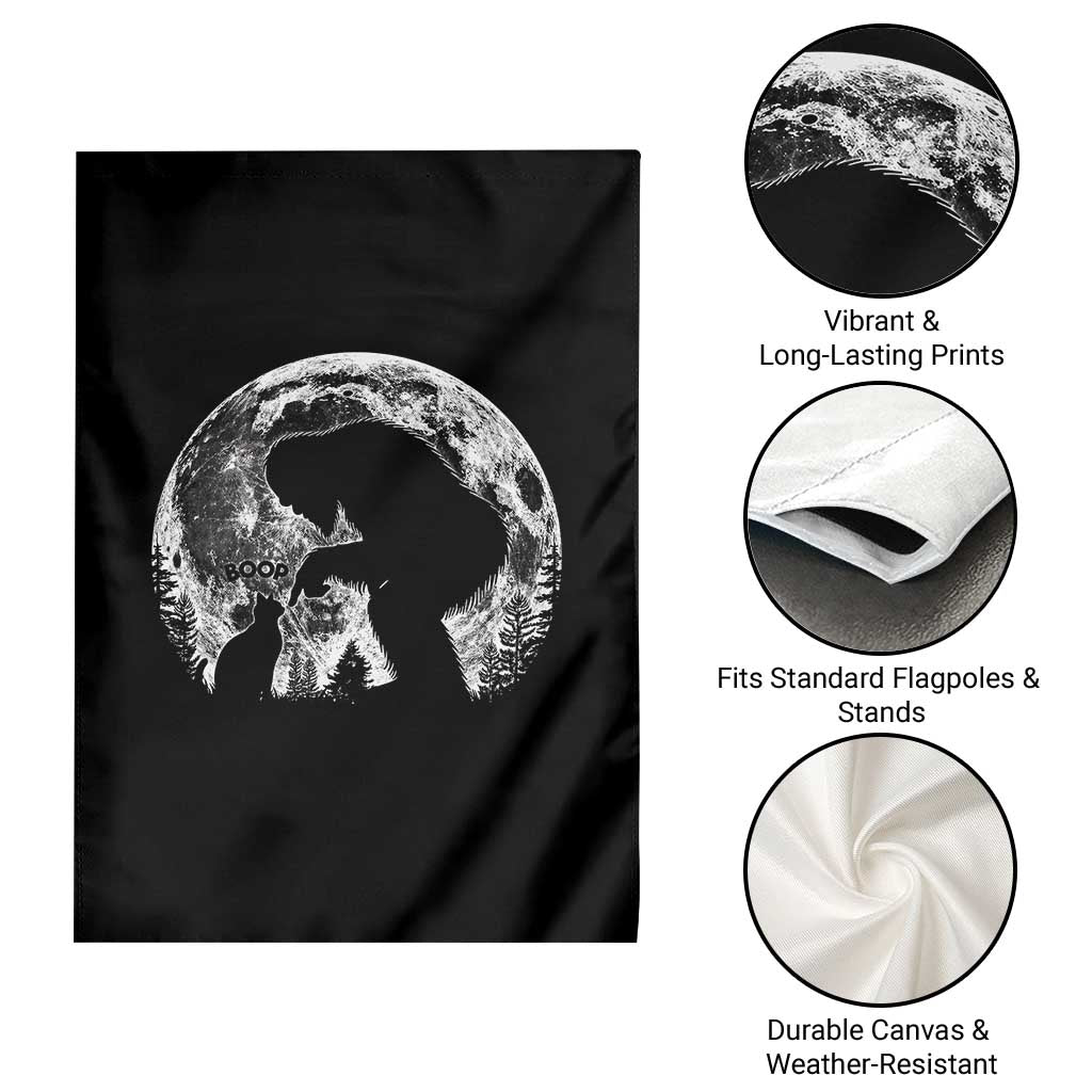 Fun Hand Boop Nose Bigfoot Cat Garden Flag Sasquatch Full Moon