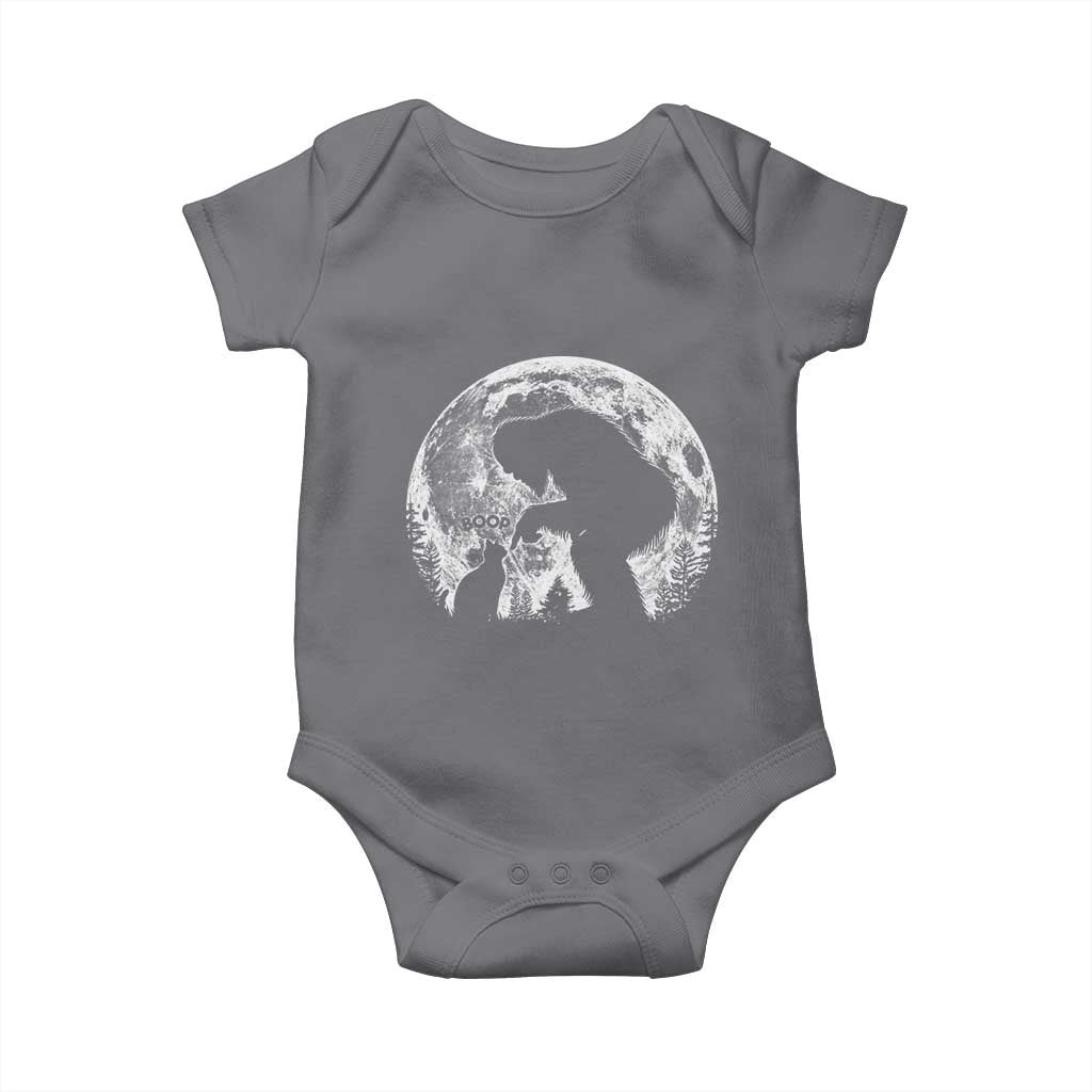 Fun Hand Boop Nose Bigfoot Cat Baby Onesie Sasquatch Full Moon