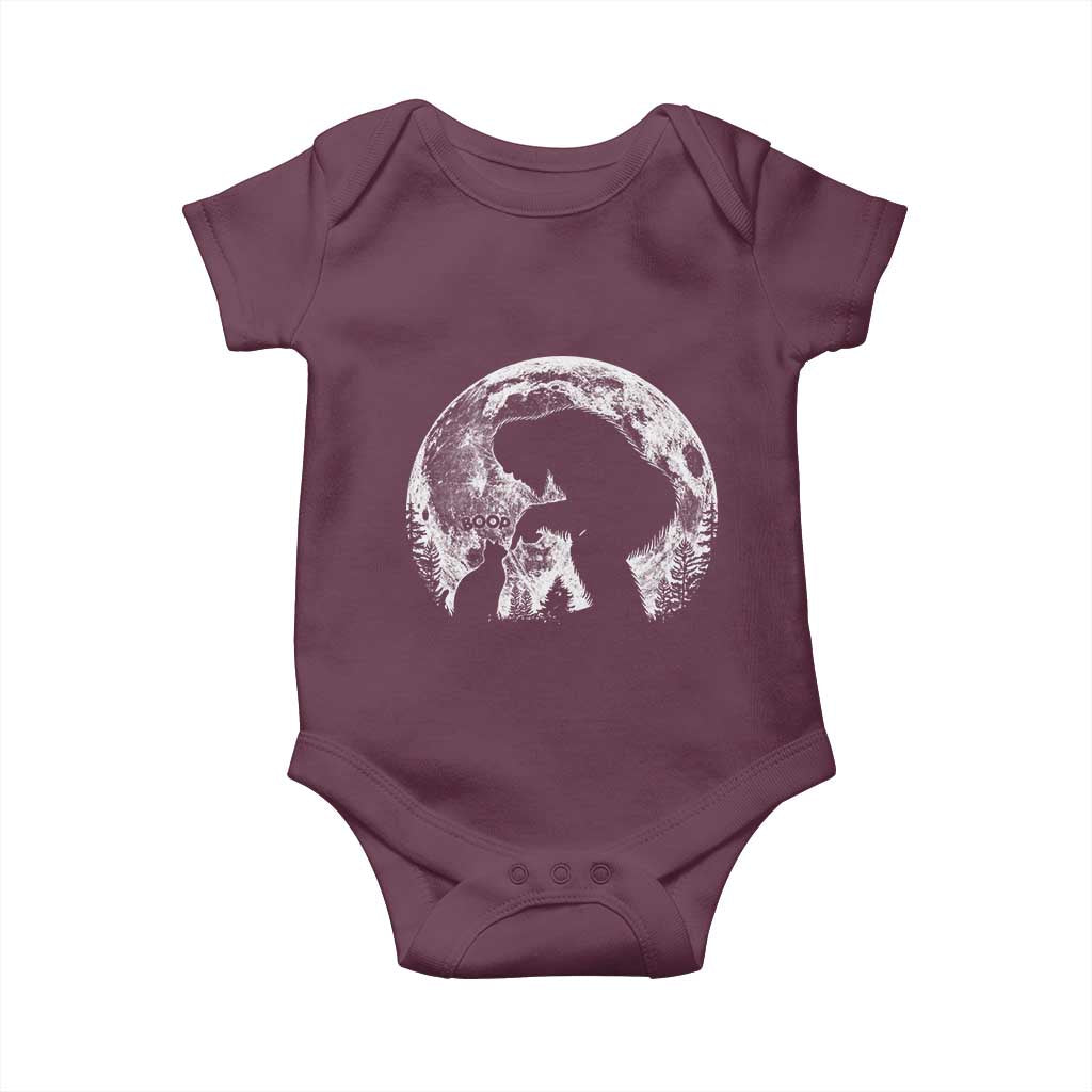 Fun Hand Boop Nose Bigfoot Cat Baby Onesie Sasquatch Full Moon