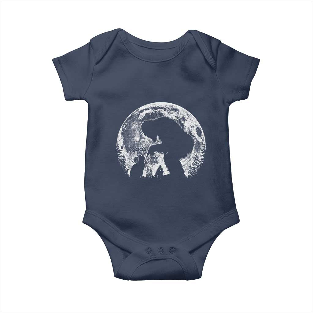 Fun Hand Boop Nose Bigfoot Cat Baby Onesie Sasquatch Full Moon