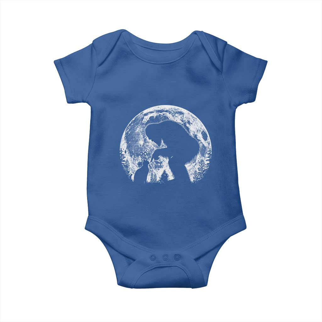Fun Hand Boop Nose Bigfoot Cat Baby Onesie Sasquatch Full Moon
