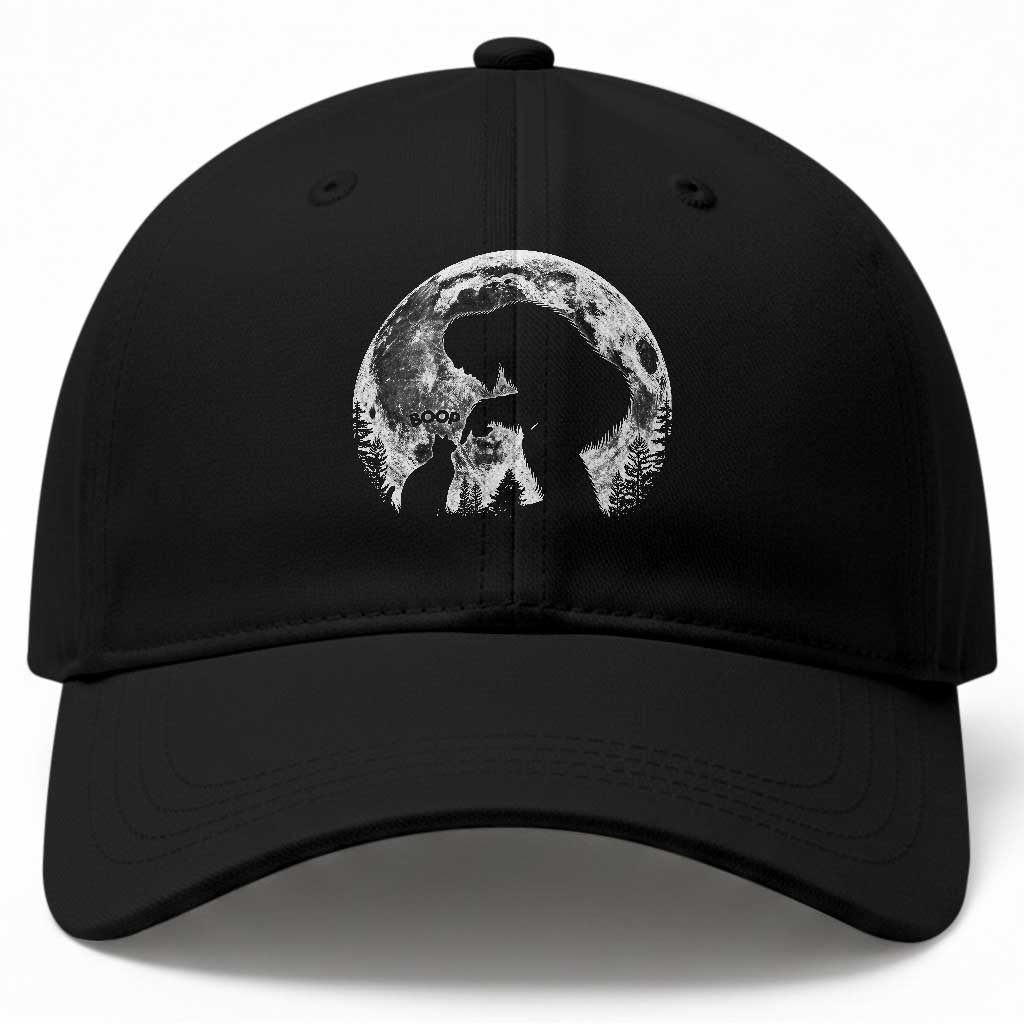 Fun Hand Boop Nose Bigfoot Cat Baseball Cap Sasquatch Full Moon