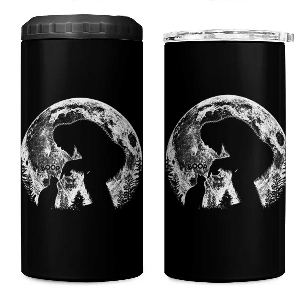 Fun Hand Boop Nose Bigfoot Cat 4 in 1 Can Cooler Tumbler Sasquatch Full Moon
