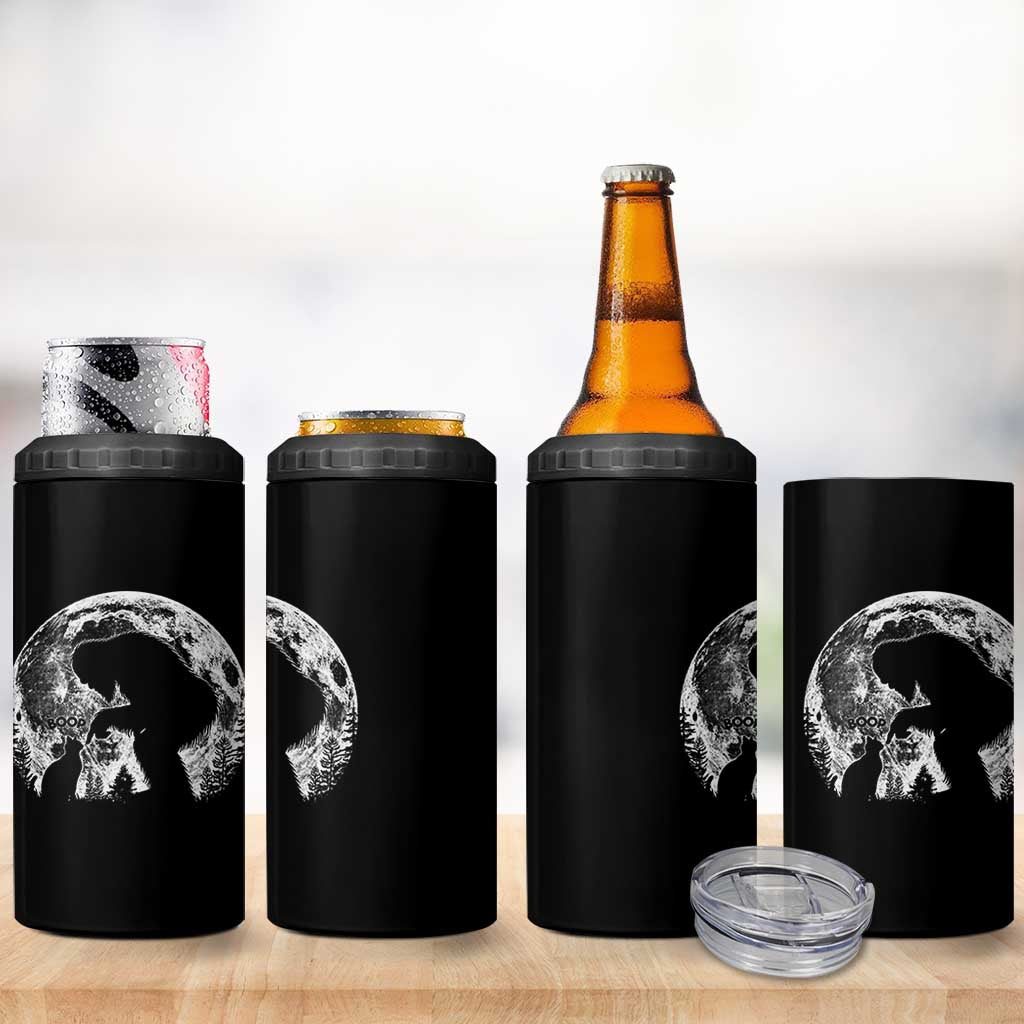 Fun Hand Boop Nose Bigfoot Cat 4 in 1 Can Cooler Tumbler Sasquatch Full Moon