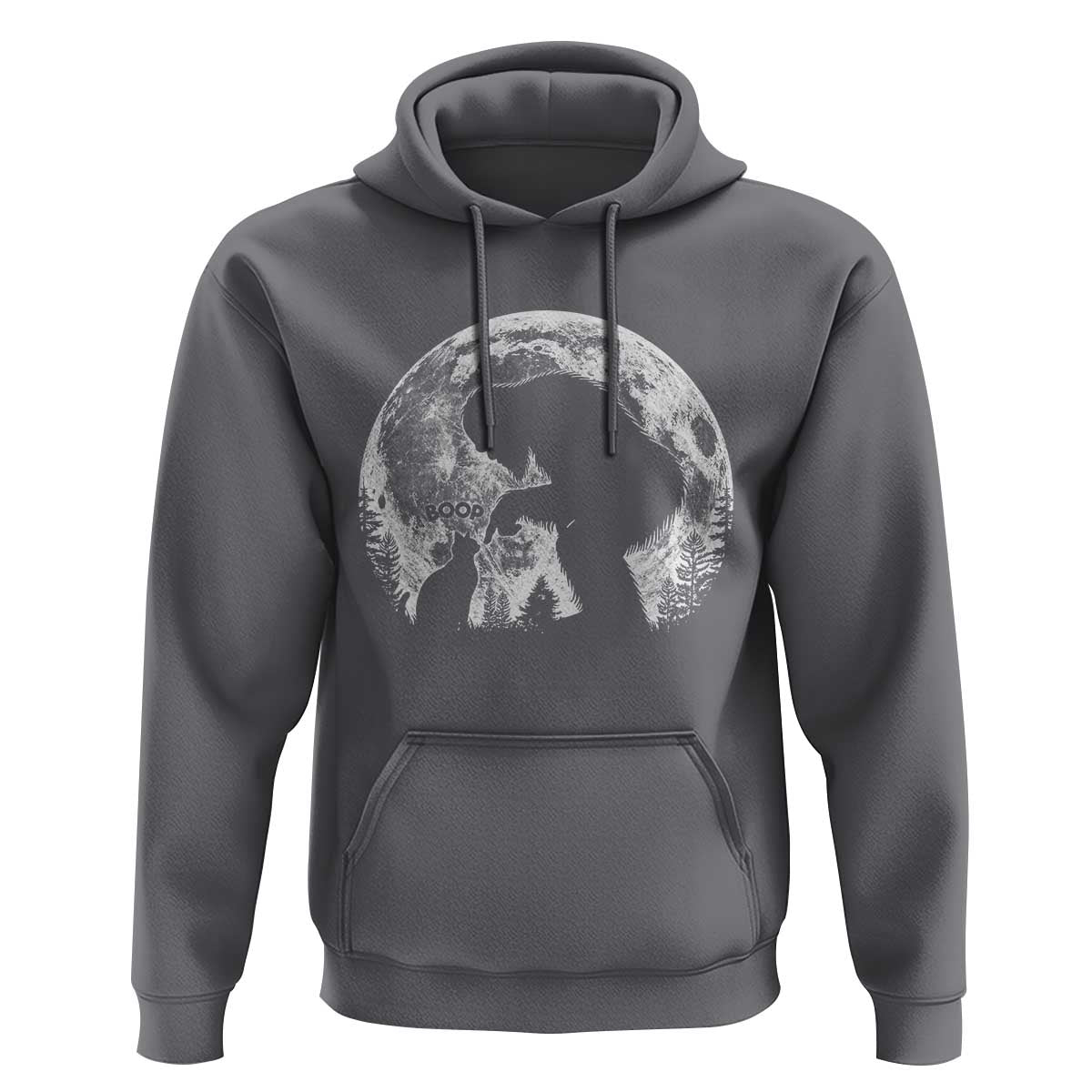 Fun Hand Boop Nose Bigfoot Cat Hoodie Sasquatch Full Moon