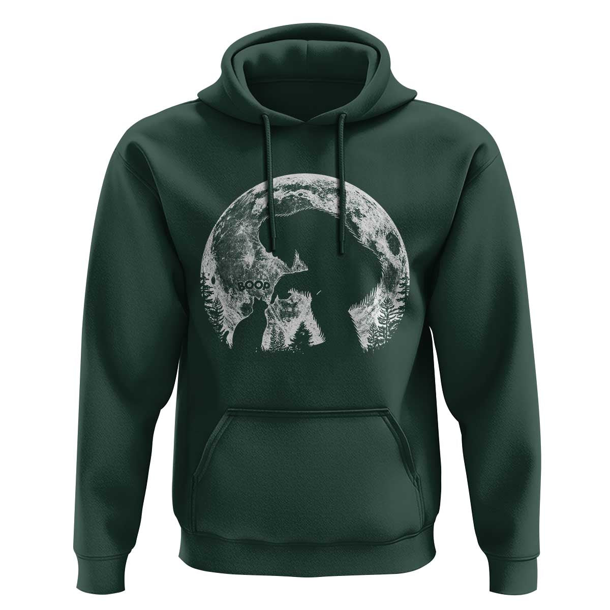 Fun Hand Boop Nose Bigfoot Cat Hoodie Sasquatch Full Moon