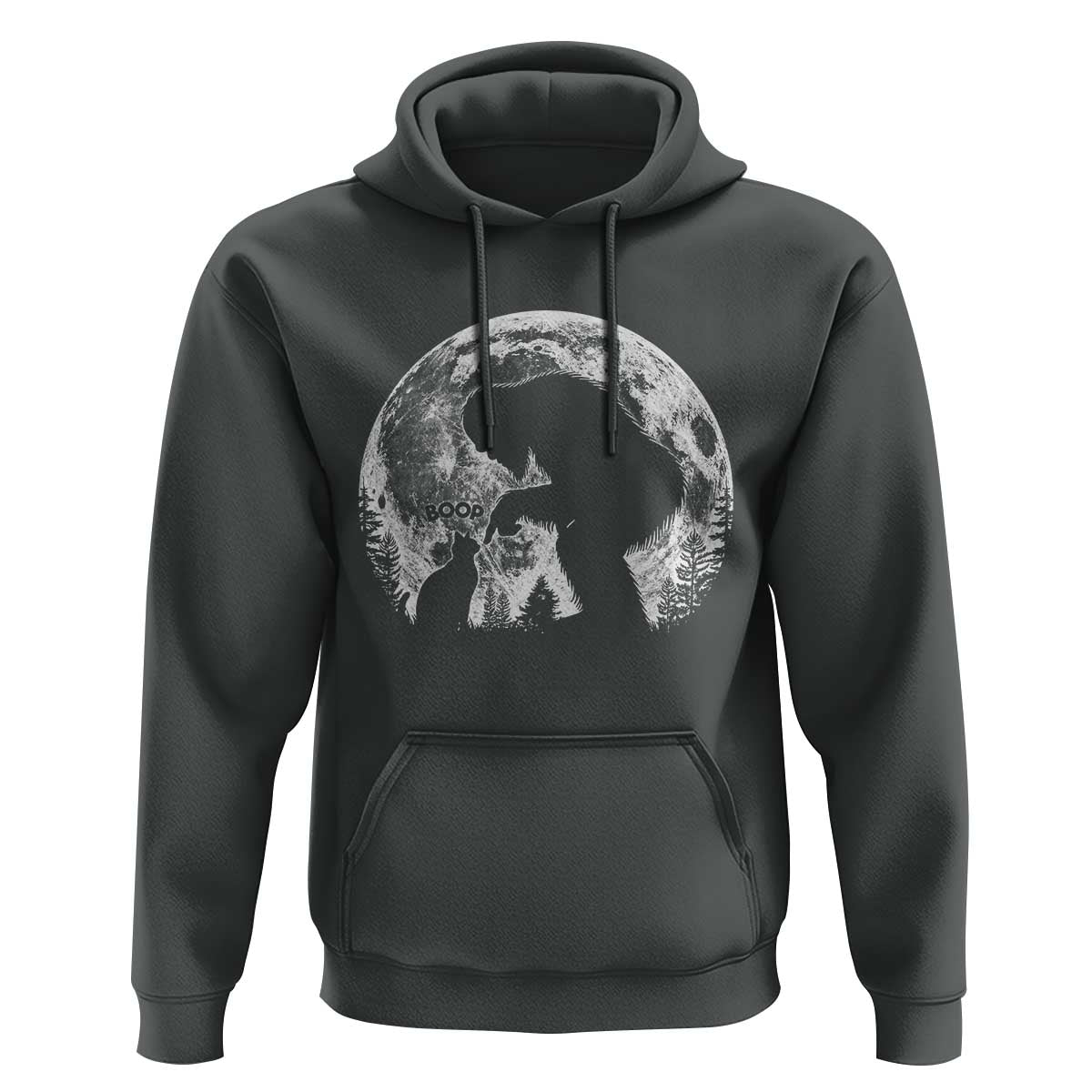 Fun Hand Boop Nose Bigfoot Cat Hoodie Sasquatch Full Moon