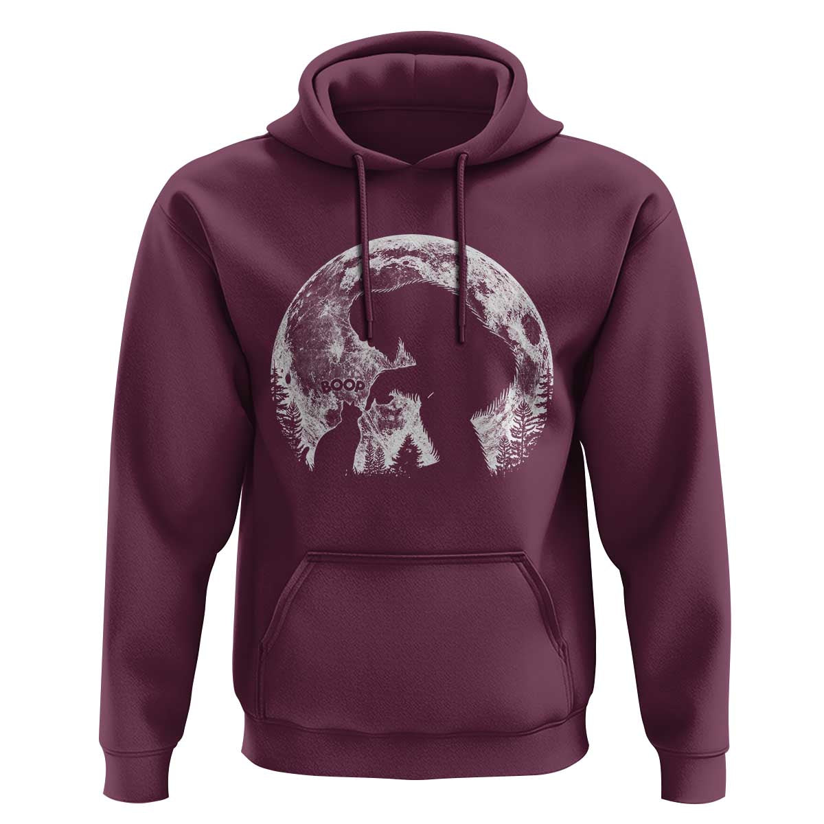 Fun Hand Boop Nose Bigfoot Cat Hoodie Sasquatch Full Moon