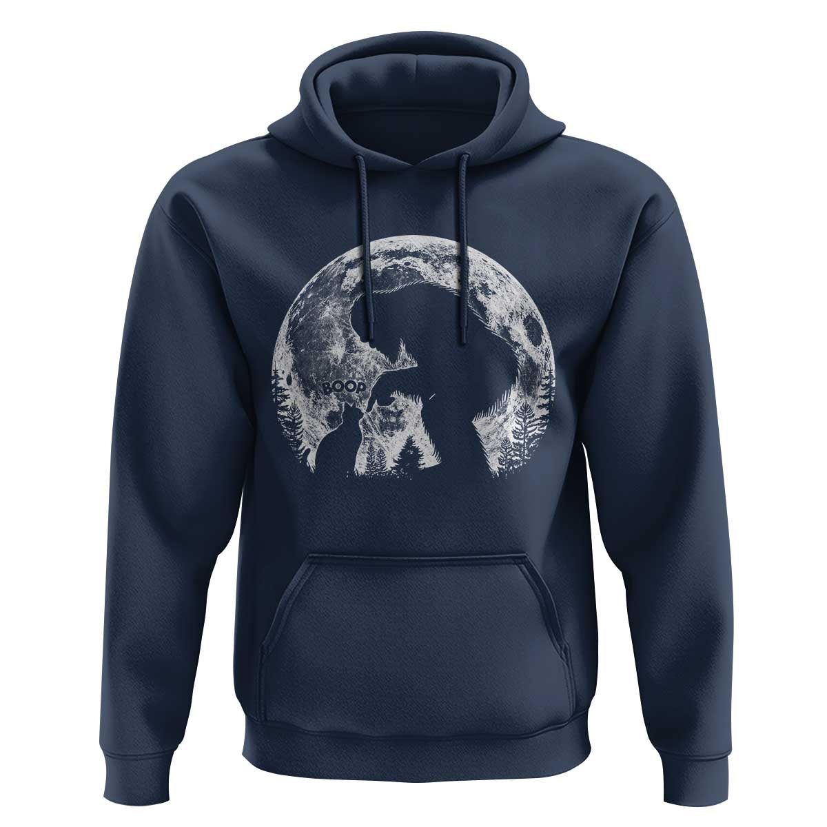 Fun Hand Boop Nose Bigfoot Cat Hoodie Sasquatch Full Moon