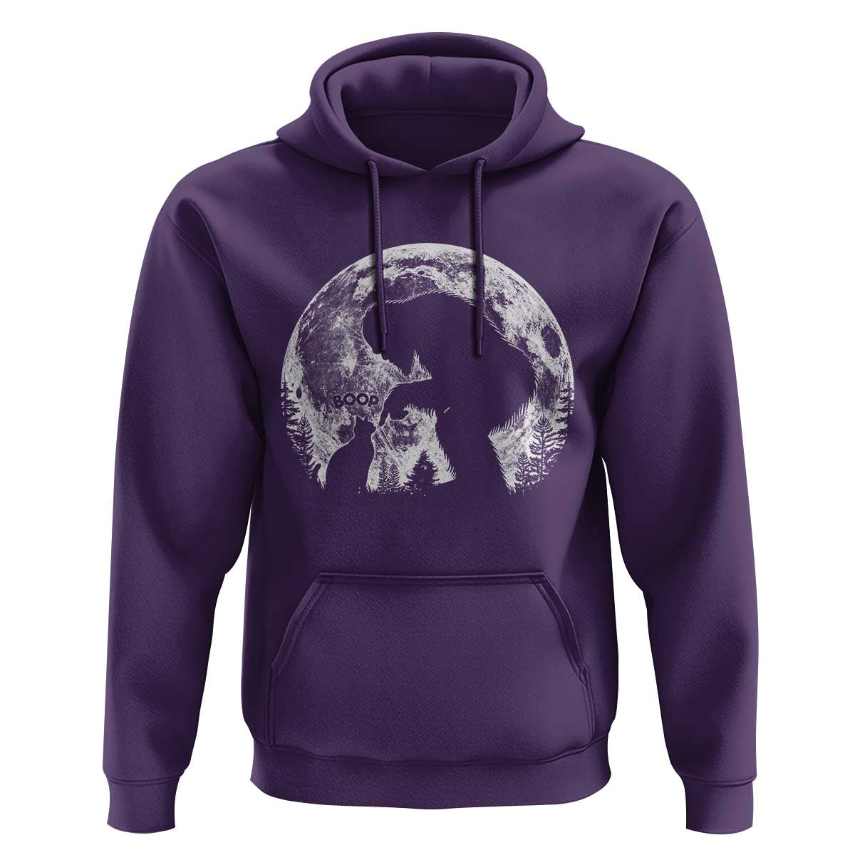 Fun Hand Boop Nose Bigfoot Cat Hoodie Sasquatch Full Moon