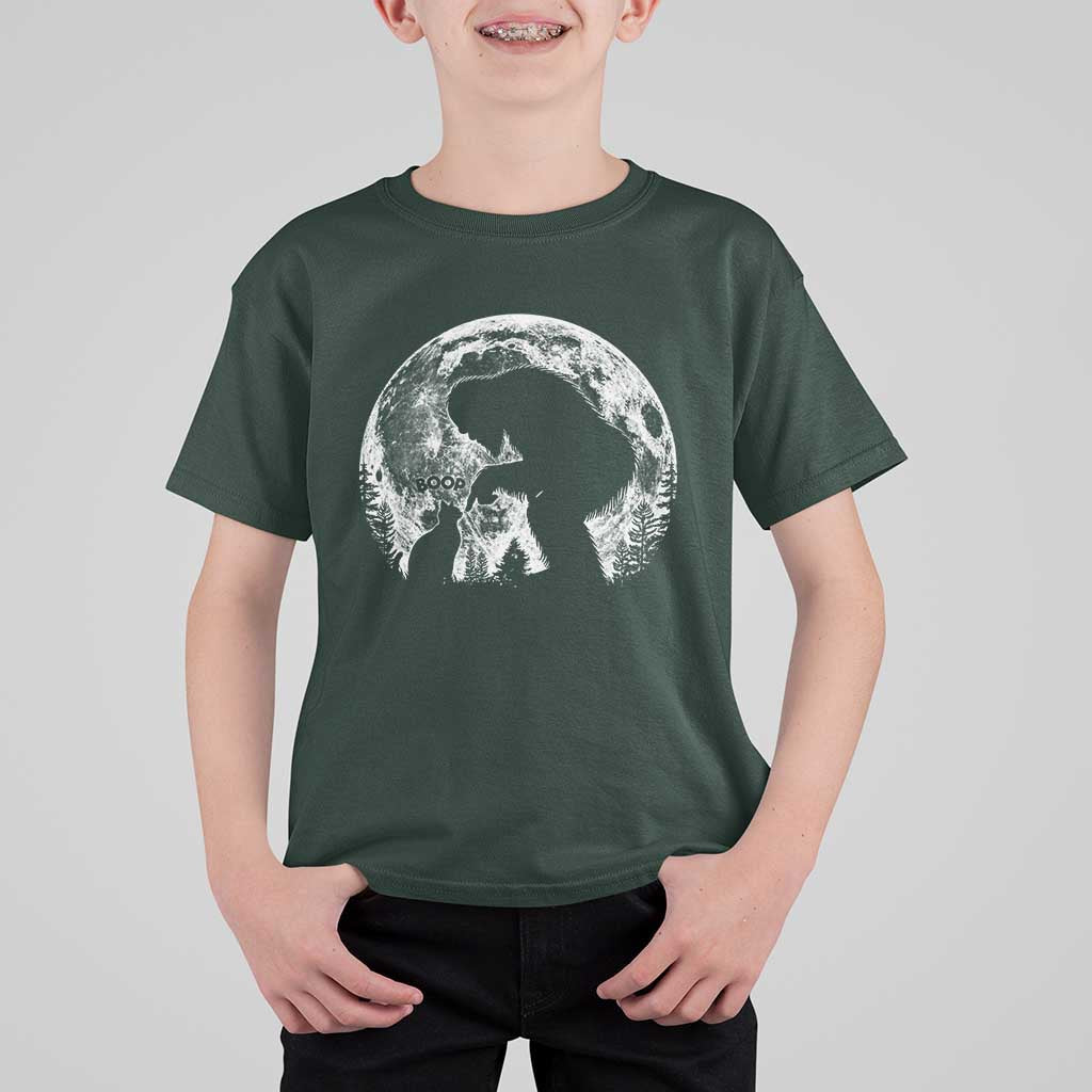 Fun Hand Boop Nose Bigfoot Cat T Shirt For Kid Sasquatch Full Moon