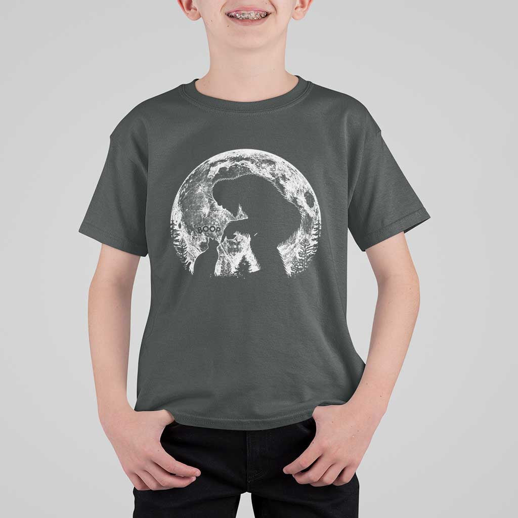 Fun Hand Boop Nose Bigfoot Cat T Shirt For Kid Sasquatch Full Moon
