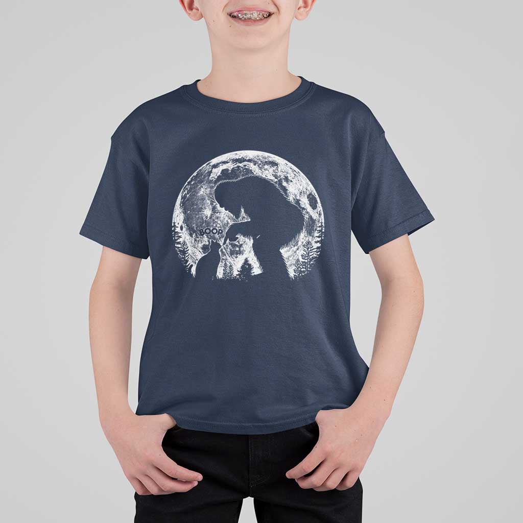 Fun Hand Boop Nose Bigfoot Cat T Shirt For Kid Sasquatch Full Moon
