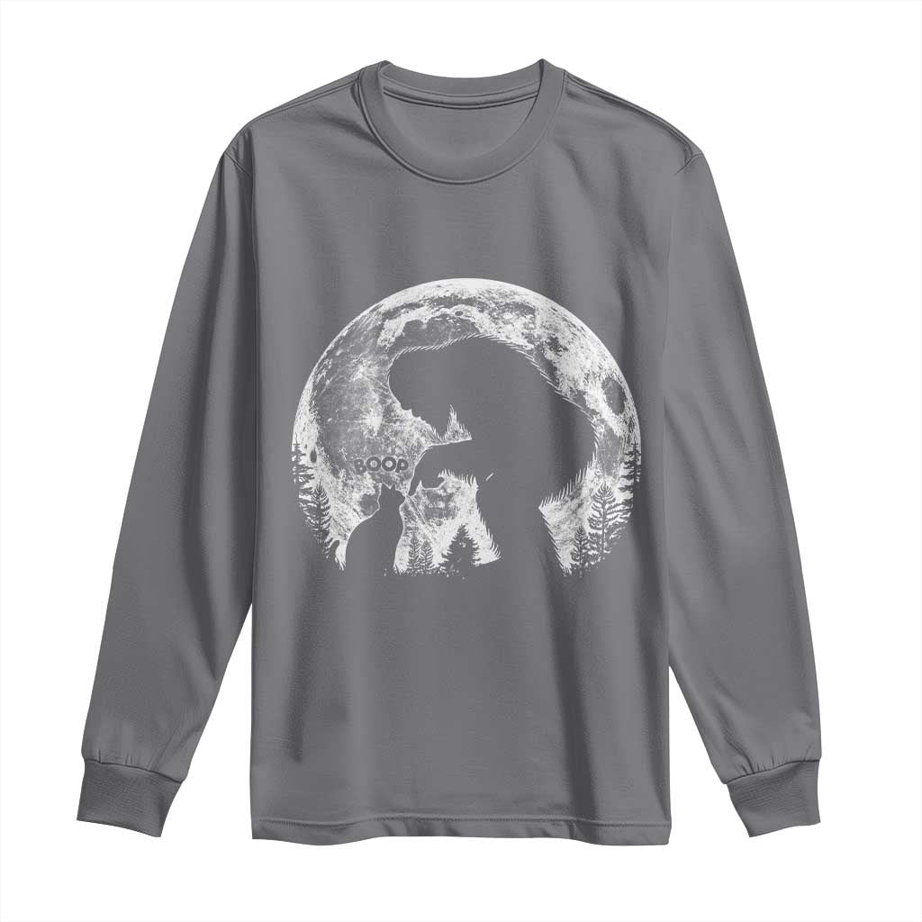 Fun Hand Boop Nose Bigfoot Cat Long Sleeve Shirt Sasquatch Full Moon