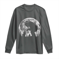 Fun Hand Boop Nose Bigfoot Cat Long Sleeve Shirt Sasquatch Full Moon