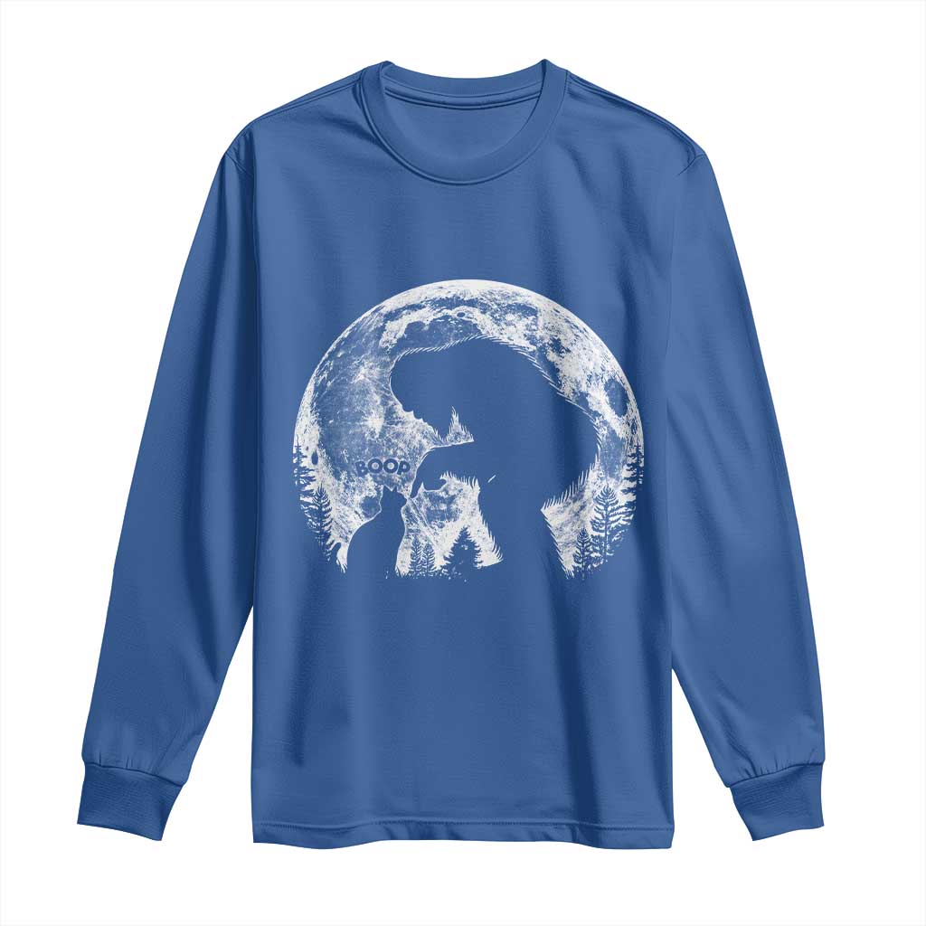 Fun Hand Boop Nose Bigfoot Cat Long Sleeve Shirt Sasquatch Full Moon