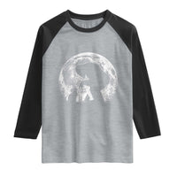 Fun Hand Boop Nose Bigfoot Cat Raglan Shirt Sasquatch Full Moon