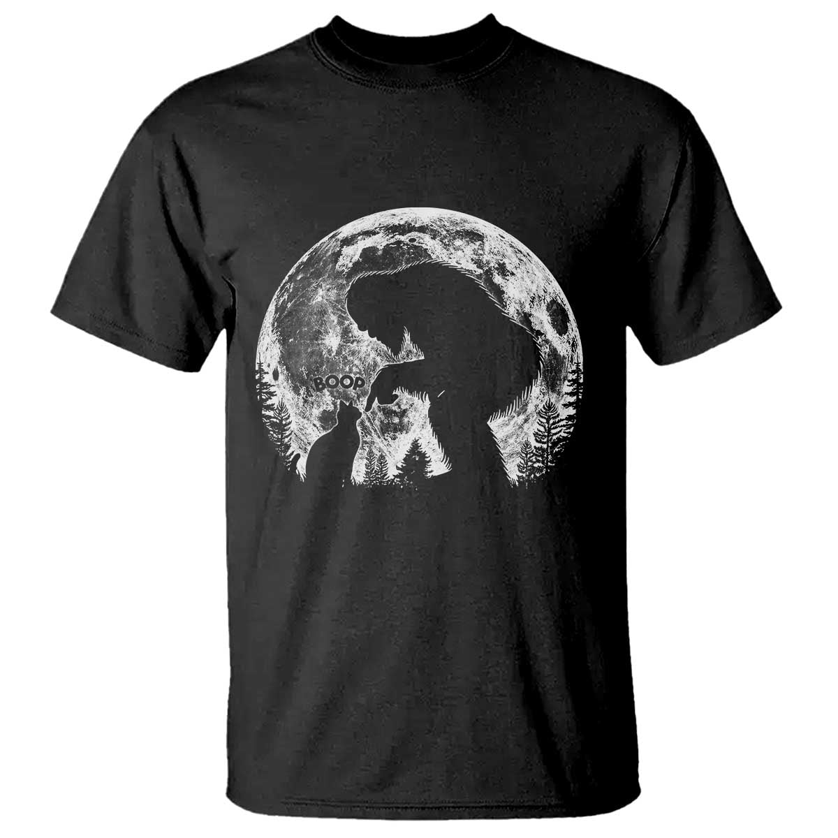 Fun Hand Boop Nose Bigfoot Cat T Shirt Sasquatch Full Moon