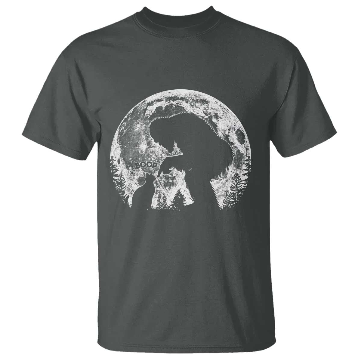 Fun Hand Boop Nose Bigfoot Cat T Shirt Sasquatch Full Moon