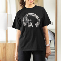 Fun Hand Boop Nose Bigfoot Cat T Shirt For Women Sasquatch Full Moon