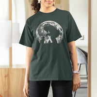 Fun Hand Boop Nose Bigfoot Cat T Shirt For Women Sasquatch Full Moon
