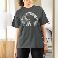 Fun Hand Boop Nose Bigfoot Cat T Shirt For Women Sasquatch Full Moon