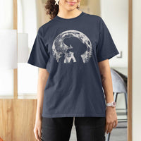 Fun Hand Boop Nose Bigfoot Cat T Shirt For Women Sasquatch Full Moon