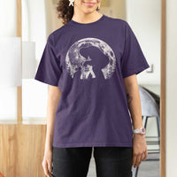 Fun Hand Boop Nose Bigfoot Cat T Shirt For Women Sasquatch Full Moon