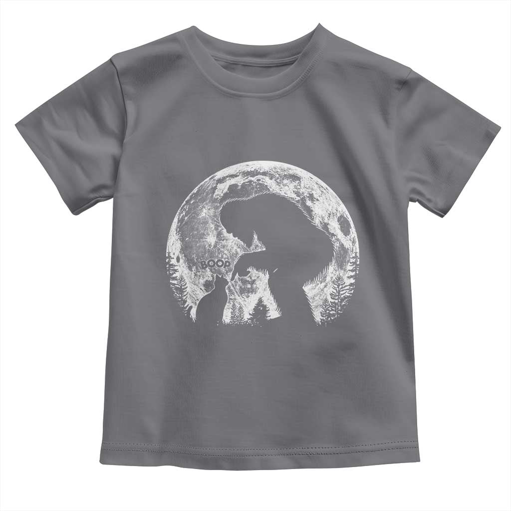 Fun Hand Boop Nose Bigfoot Cat Toddler T Shirt Sasquatch Full Moon