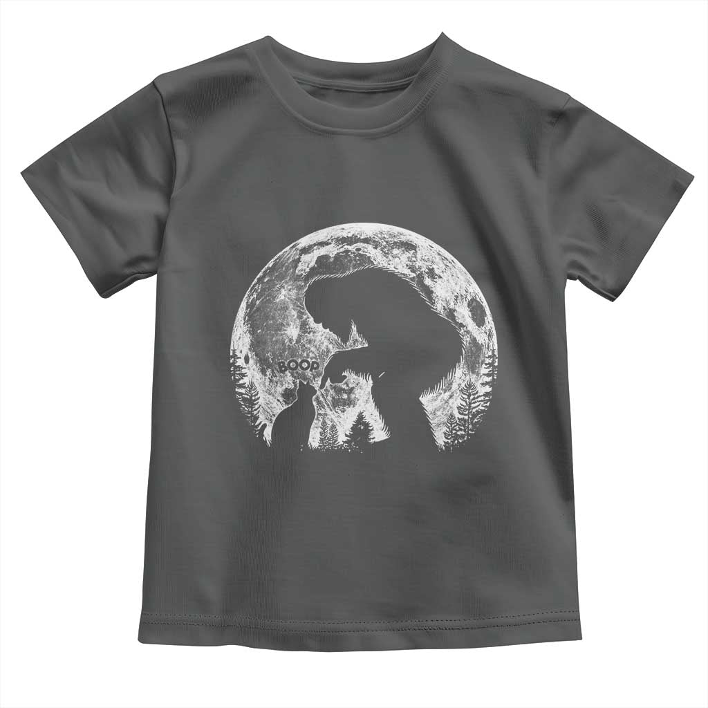 Fun Hand Boop Nose Bigfoot Cat Toddler T Shirt Sasquatch Full Moon