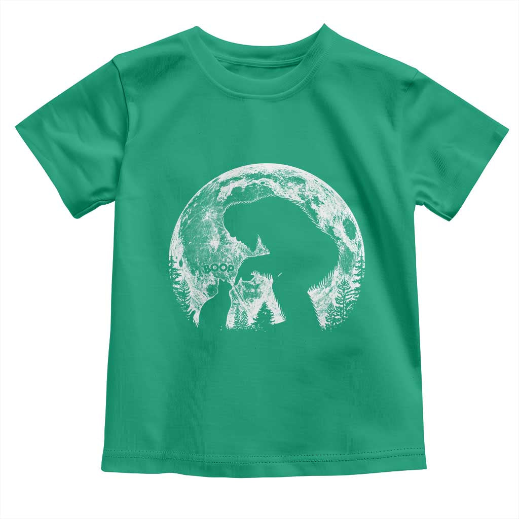 Fun Hand Boop Nose Bigfoot Cat Toddler T Shirt Sasquatch Full Moon