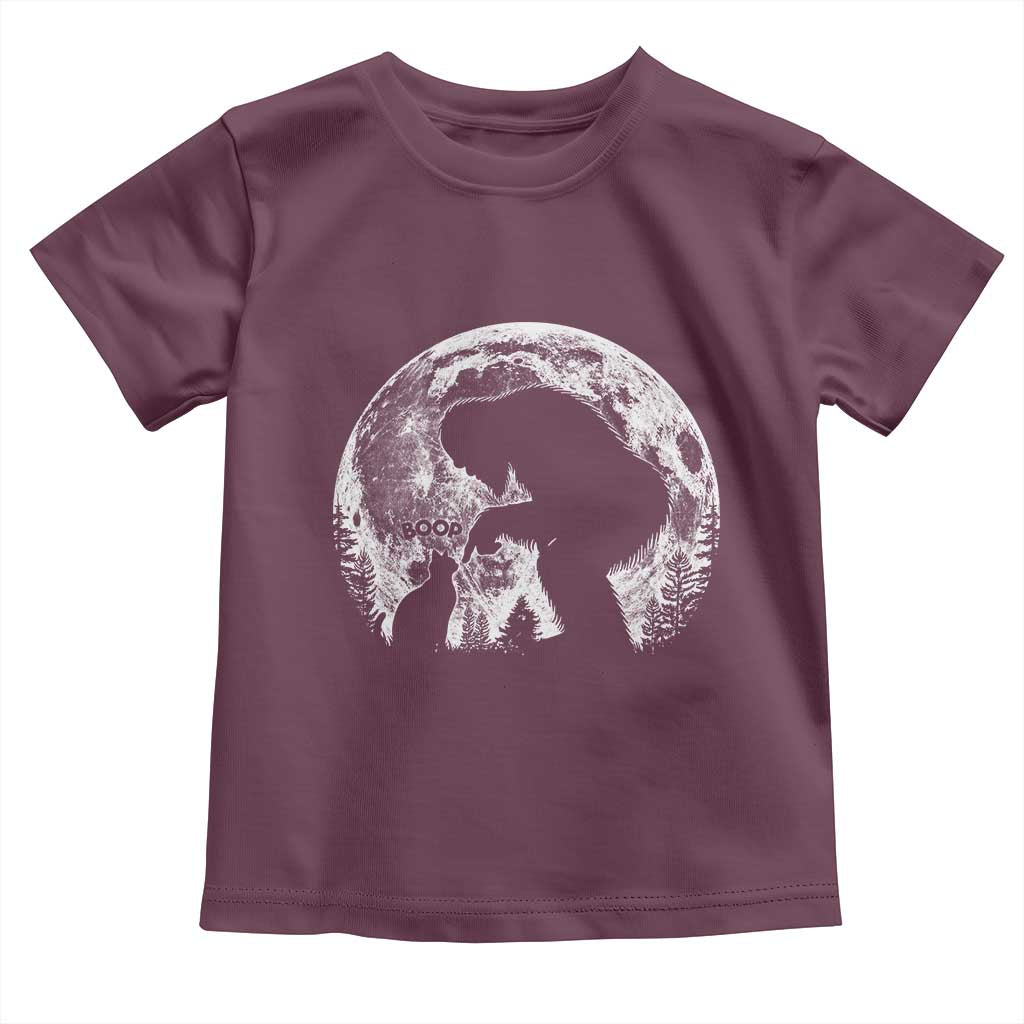 Fun Hand Boop Nose Bigfoot Cat Toddler T Shirt Sasquatch Full Moon